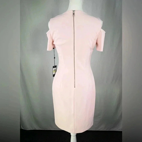 Tommy Hilfiger Dress Pencil Dress Soft Pink Off Shoulder NWT  Size 4 - Picture 4 of 10